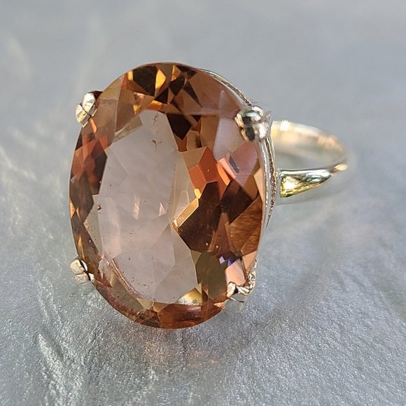 Morganite Ring Sterling Silver Size 7 - Picture 6 of 9